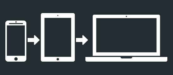 Diagram to represent the mobile first approach to website design